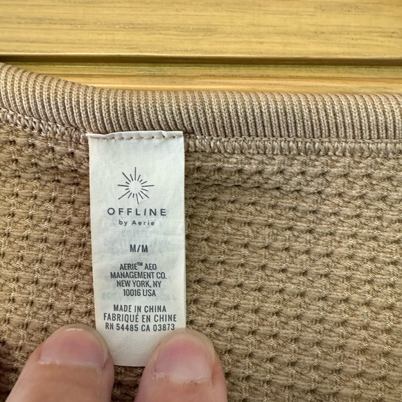 Offline by Aerie Main Squeeze Seamless Waffle Knit Long Sleeve Cropped / Med - Picture 7 of 10